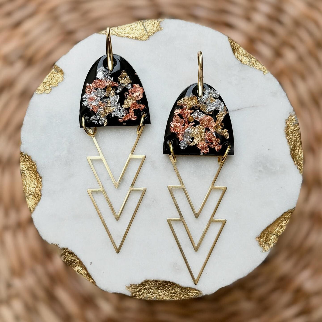 Aurora - Black/Multi Acrylic Earrings