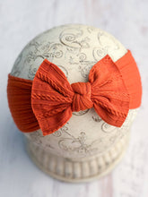 Cable Knit Bow Headbands: Black