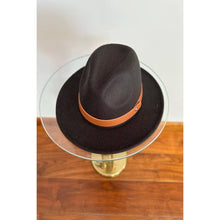 Classic Fedora Hat with Leather Belt: IVORY