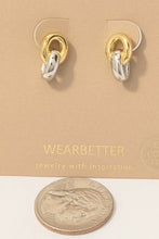 Gold Dipped Two Tone Stud Earrings
