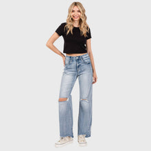DISTRESSED HIGH RISE COMFORT VINTAGE FLARE JEANS