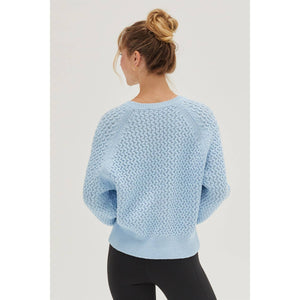 Swirl Knit Sweater in Baby Blue