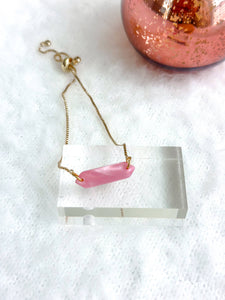 Valentine's Emma Adjustable Bracelet: Powder pink