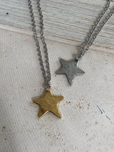 Non-Tarnishing Celestial Mix-Metal Star Necklace: Silver