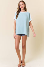Airflow Boat Neck Contrast Band Top
