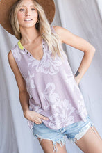 Grommet Detail Floral Print Tank Top
