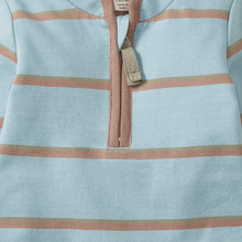 Holland Stripe Infant Blue Jumpsuit: Mountain Blue