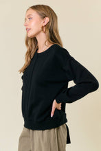 Fleece Drop Shoulder Long Sleeve Drawstring Back