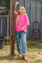 Oversized Relaxed Fit Terry Top: NAVY / L
