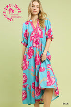 Floral Print Maxi Dress with Contrast Trim