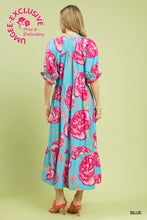 Floral Print Maxi Dress with Contrast Trim