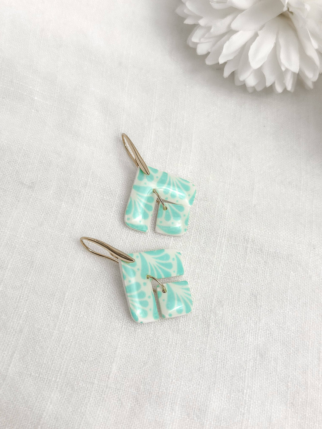 Liza Drop Earrings: Cyan