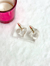 Camille Heart Drop Earrings: Pearl
