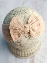 Cable Knit Bow Headbands: Copper