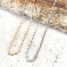 Long Layering Burnished Silver Rolo Chain Necklace