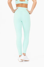 Laser-Cut and Bonded Essential Foldover Highwaist Leggings: ICE GREEN / S:M:L (2:2:2)