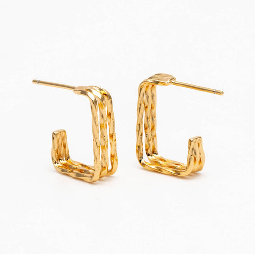 The Garner 18k Gold Plated Hoop Studs