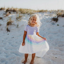 Kids Lavender Pastel Rainbow Hi Lo Spring Summer Dress