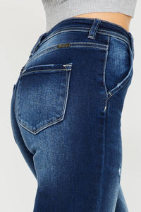 KanCan High Rise Exposed Button Flare Jeans