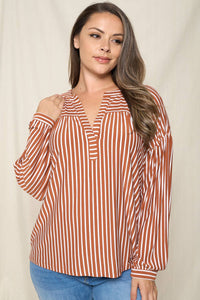 Plus Striped Woven Shirt