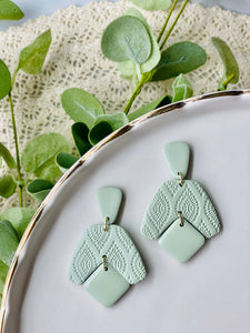 Blooming Boomerang Earrings: Sage Green