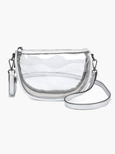Peyton Clear Banana Crossbody Bag: Navy
