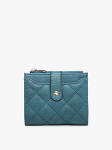 WL2228 Melody Quilted Zip Top Wallet: Khaki