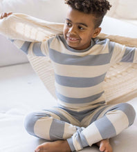 Rugby Stripe Organic Cotton Sleep & Play - Quarry: Quarry / 6-9 Months