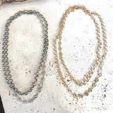 Long Layering Burnished Silver Rolo Chain Necklace