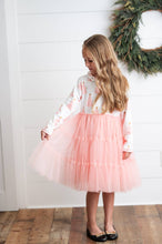 Kids Pink Christmas Tree Tulle Ruffle Holiday Dress