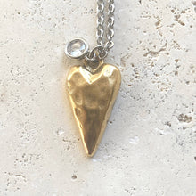 Hammered Heart Mixed Metal Necklace