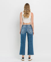 High Rise Distressed Slim Wide Jeans