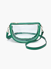 Peyton Clear Banana Crossbody Bag: Black