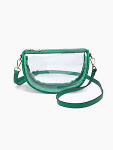 Peyton Clear Banana Crossbody Bag: Black