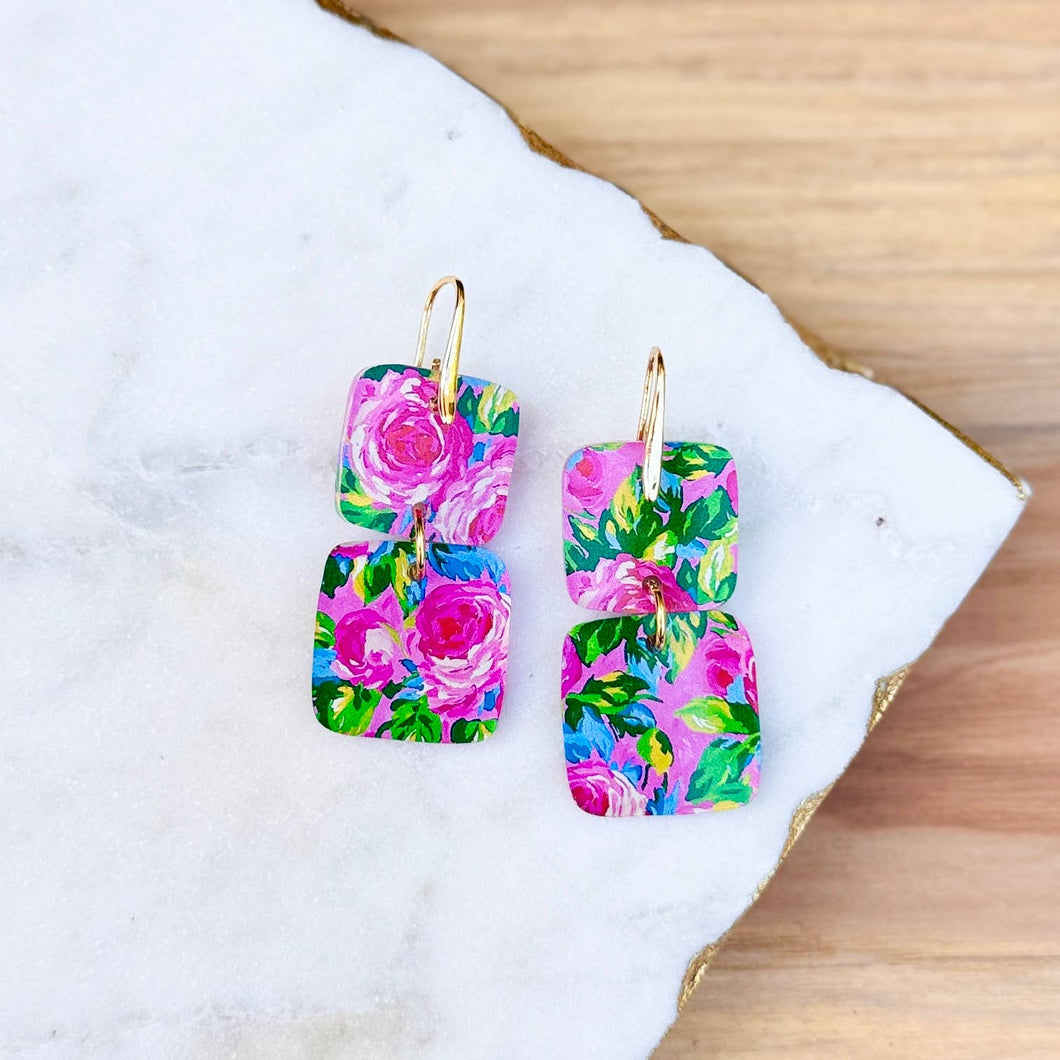 Mini Stacks - Lily Floral - Acrylic Earrings