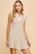 Sleeveless Knit Striped Athletic Dress