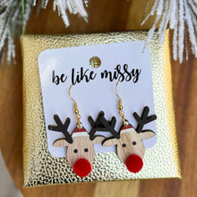 Christmas Reindeer Earrings - Rudolph Earrings