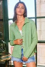 Washed Solid Textured Knit Shirt