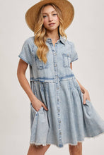 Denim Button Down Shirt Mini Dress