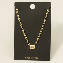 Gold Dipped Cz Baguette Pendant Necklace: GOLD