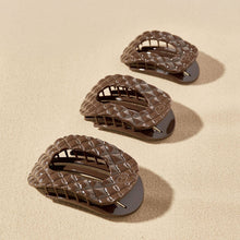 Flat Round Hair Clip | Medium | Truly Taupe Quilted