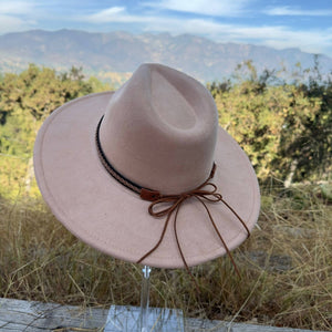 Fashion Classic Wide Brim Suede Hat - Rust