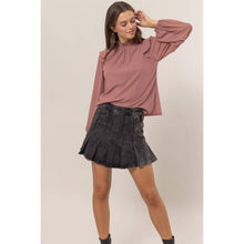 Lurex Mesh Ruffle Blouse