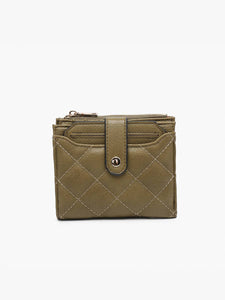 WL2228 Melody Quilted Zip Top Wallet: Grey