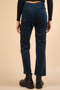 Velvet Boot Cut Pants with Back Pockets