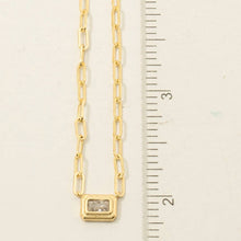 Gold Dipped Cz Baguette Pendant Necklace: GOLD