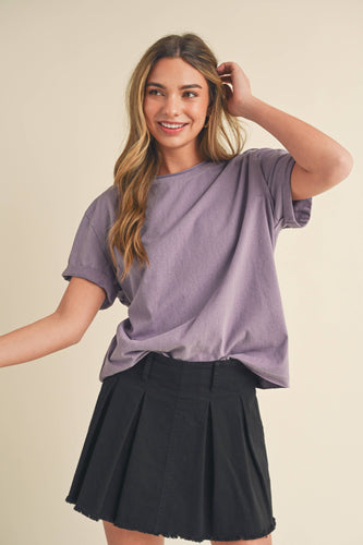 Mali Baby Tee Short Sleeve Top: Plum