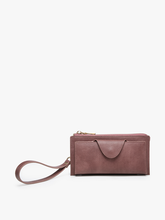 WL0004RF Kyla RFID Wallet w/ Snap Closure: Dark Rose
