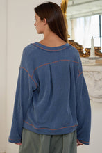 Deep V-nekline Oversized Top: Coffee / S-M-L (2-2-2)