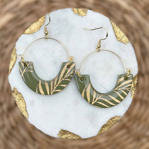 Printed Remix Hoops - Green - Acrylic Earrings